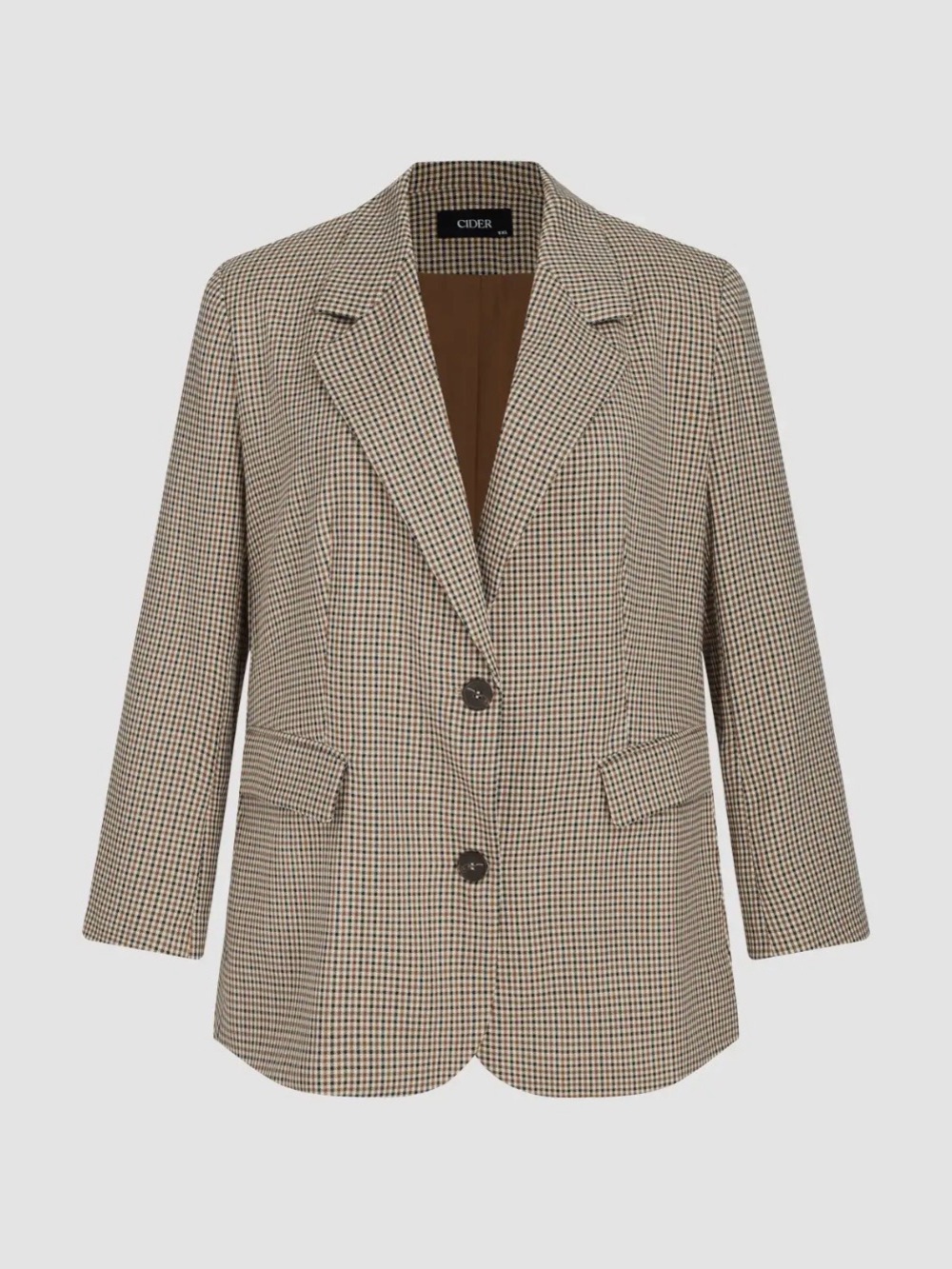 COLLAR CHECK BUTTON BLAZER CURVE & PLUS